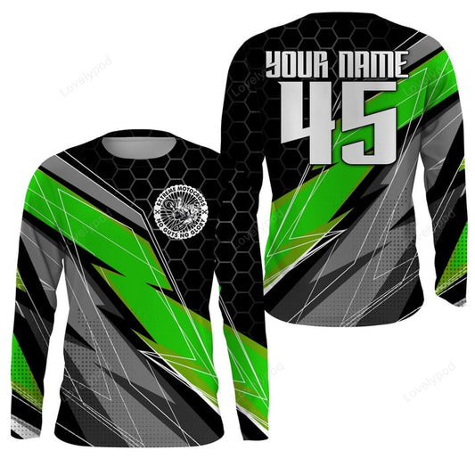 BlueJose Orange Custom Dirt Bike Motocross Racing Off-Road 3D Shirt