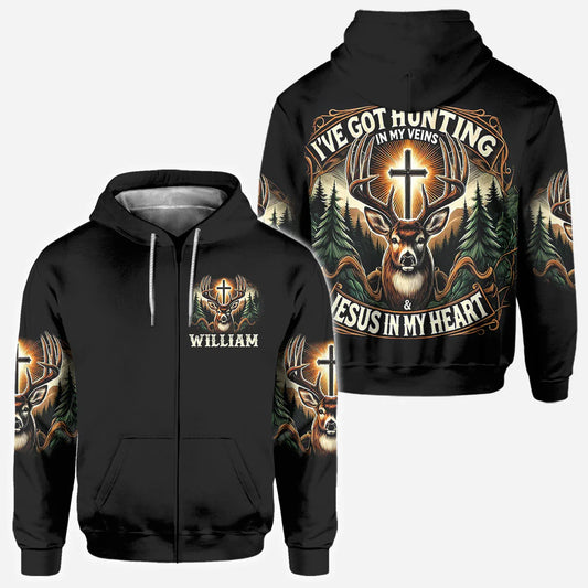 BlueJose Love Hunting, Personalized Hunting All Over Shirt, Personalized 3D Hoodie For Hunting Lover