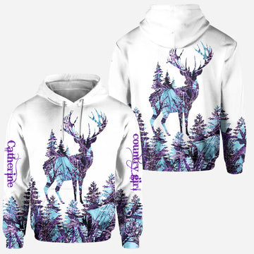 BlueJose Country Girl, Personalized Hunting All Over Shirt, Personalized 3D Hoodie For Hunting Lover