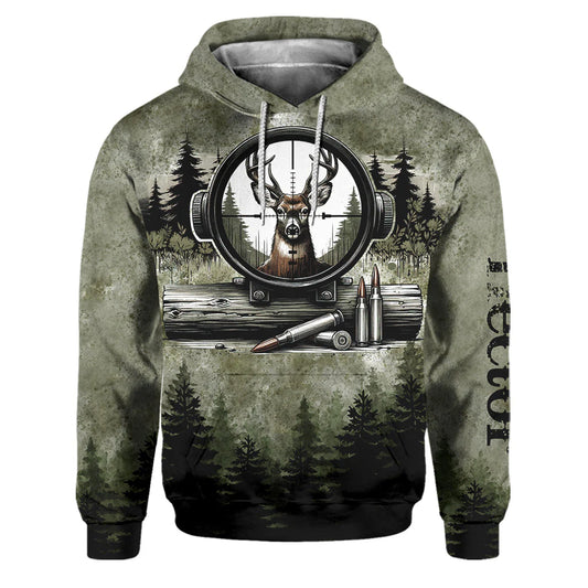 BlueJose Love Hunting, Personalized Hunting All Over Shirt, Personalized 3D Hoodie For Hunting Lover