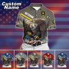 BlueJose Premium Personalised U.S Multiple Service Veteran Polo Shirt