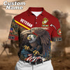 BlueJose Premium Personalised U.S Multiple Service Veteran Polo Shirt