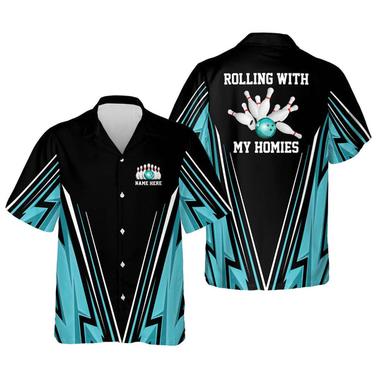 BlueJose Bowling Lucky Pattern Personalized Name Hawaiian Shirt