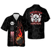 BlueJose Funny Flame Skull Bowling Team Personalized Name Hawaiian Shirt