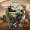 BlueJose Premium Camo Soldiers Multiservice US Veteran Zip Hoodie