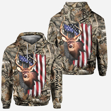 BlueJose Love Hunting, Personalized Hunting All Over Shirt, Personalized 3D Hoodie For Hunting Lover