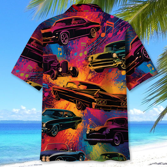 Bluejose Colorful Classic Car Vintage Art Hawaiian Shirt