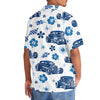 BlueJose Hot Rod Funny Blue Hibiscus Hawaiian Shirt