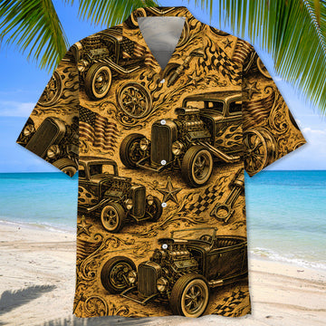 BlueJose Hot Rods Vintage Legend Art Hawaiian Shirt