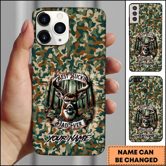 BlueJose Artist Hunting - Deer Breaking Through Camo Green Personalized Name Phone Case