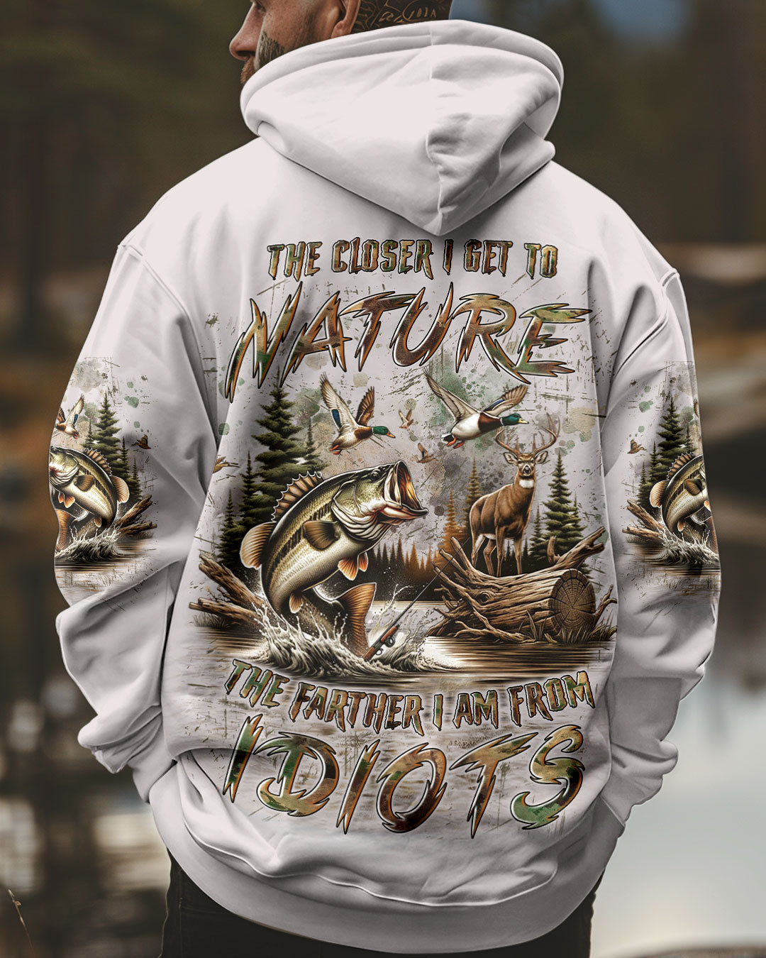 THE CLOSER I GET TO NATURE HUNTING FISHING ALL OVER PRINT - YHLN2511242