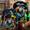 BlueJose Billiards Ball 8 Paint Color Customized Name, Team Name 3D Shirt