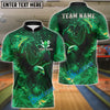 BlueJose Bowling And Pins Flame Eagle Design Customized Name, Team Name 3D Shirt (4 Colors)