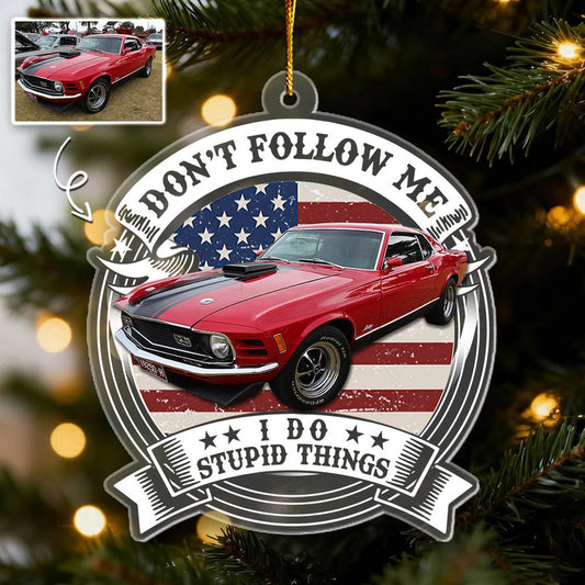 Bluejose This Is How I Roll - Custom Car Photo Route 66 Vintage Acrylic Ornament