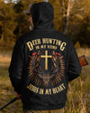 BlueJose Deer Hunting In My Veins Jesus In My Heart Shirt, Personalized Hunting 3D Shirt