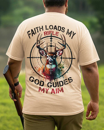 BlueJose Faith Loads My Rifle Shirt, Peronalized Hunting 3D Shirt - Beige