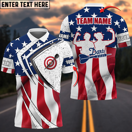 BlueJose Dart Flag Personalized Name, Team Name Shirt