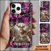 BlueJose Deer Hunting Forest Skull Buck Rustic Camo Art Multicolor Options Personalized Name 3D Phone Case (5 Colors)