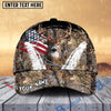 BlueJose Deer American Flag Scratch Camo Multicolor Options Personalized Name 3D Cap (4 colors)