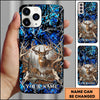 BlueJose Deer Hunting Forest Skull Buck Rustic Camo Art Multicolor Options Personalized Name 3D Phone Case (5 Colors)