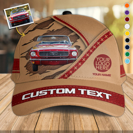 BlueJose Custom Photo Car Baseball Cap - Personalized Name Classic Car Cap