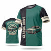 BlueJose Personalized Car Classic Muscle Car 3D T-Shirt - Teal Black Classic Drive Vintage Silver Muscle Car