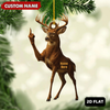 BlueJose Personalized Funny Deer Buck Fukin' Finger Hunting Acrylic Christmas Ornament And Keychain Custom Gift For Hunters 2D Flat