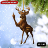 BlueJose Personalized Funny Deer Buck Fukin' Finger Hunting Acrylic Christmas Ornament And Keychain Custom Gift For Hunters 2D Flat