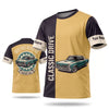BlueJose Personalized Car Classic Muscle Car 3D T-Shirt - Teal Black Classic Drive Vintage Silver Muscle Car