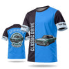 BlueJose Personalized Car Classic Muscle Car 3D T-Shirt - Teal Black Classic Drive Vintage Silver Muscle Car