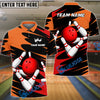 BlueJose Bowling And Pins Twin Side Multicolor Options Personalized Name, Team Name 3D Shirt (4 Colors)