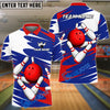 BlueJose Bowling And Pins Twin Side Multicolor Options Personalized Name, Team Name 3D Shirt (4 Colors)