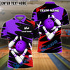 BlueJose Bowling And Pins Twin Side Multicolor Options Personalized Name, Team Name 3D Shirt (4 Colors)