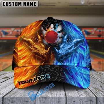 BlueJose Bowling Fire Personalized Name Cap