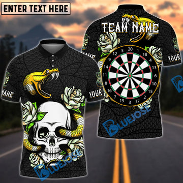BlueJose Darts Skull Snake Personalized Name Team Name Shirt (4 colors)