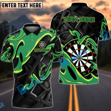 BlueJose Darts Animated Fire Personalized Name, Team Name Shirt (4 Colors)