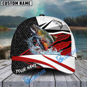 Bluejose Trout Fishing Red White Scratch Sport Personalized Cap
