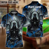 BlueJose Billiards Ball 8 Pool Skull Hell Throne Personalized Name & Team Name Shirt (4 Colors)