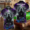 BlueJose Billiards Ball 8 Pool Skull Hell Throne Personalized Name & Team Name Shirt (4 Colors)