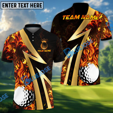 BlueJose Golf Golden Heat Customized Name, Team Name 3D Shirts (4 Colors)