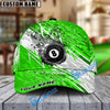 BlueJose Billiards Ball 8 Lightning Flame  Personalized Name Cap (4 Colors)
