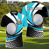 BlueJose Golf Curved Dot Pattern Customized Name, Team Name 3D Shirts (4 Colors)
