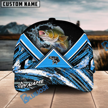 Bluejose Walleye Fishing Blue Tire Triangle Pattern Personalized Cap