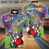 BlueJose Bowling Retro Graffiti Customized Name, Team Name 3D Shirt (4 Colors)