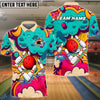 BlueJose Bowling Retro Graffiti 2 Customized Name, Team Name 3D Shirt (4 Colors)