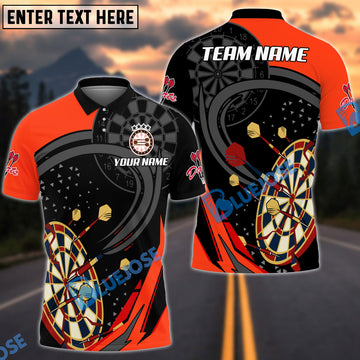 BlueJose Darts Curved Dot Pattern Personalized Name, Team Name Shirt (4 Colors)