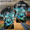 BlueJose Bowling Drift Paint Splash Customized Name, Team Name 3D Shirt (4 Colors)