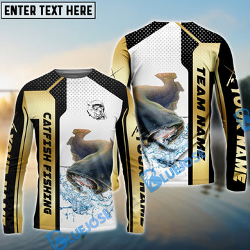 Bluejose Catfish Fishing Golden Premium Dynamic Strike Custom Name & Team Name 3D Shirts