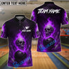 BlueJose Bowling And Pins Fire Skull Lane Streetwear Customized Name, Team Name 3D Shirt (4 Colors)