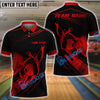 BlueJose Bowling And Pins Dynamic Throw Pose Gold Splatter Art Customized Name, Team Name 3D Shirt (4 Colors)